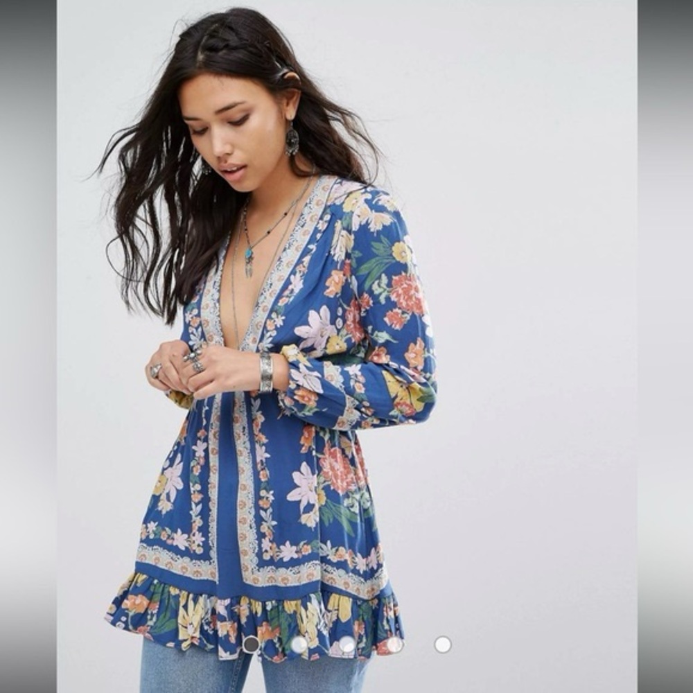 Free People Violet Hill Printed Tunic Top, Size 4, Excellent Condition! - Picture 2 of 15